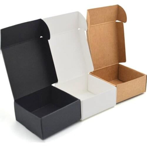 50pcs 5.8*5.6*2cm Small Blank Black Paper Box Black Cardboard Paper Gift Packaging Box Handmade Party Paper Box