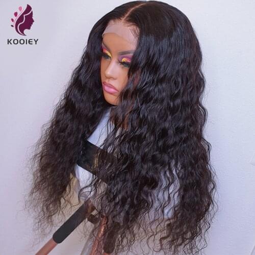 13x6x1 Brazilian Water Wave Lace Front Human Hair Wigs Pre Plucked Front Lace Wig With Baby Hair Natural Hairline Remy Hair