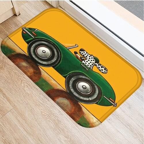 40x60cm Cute Diy Print Floor Mat Bathroom Ground Mat Slip Door Bath Pad Rug Living Room Carpet Vintage Car Pattern