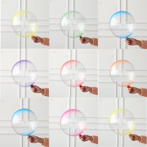 5pcs 18 Inch Color Crystal Balloon Double Layer Round Bubble Transparent Transparent Balloon Wedding Helium Inflatable Ball