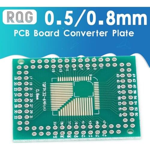 5pcs Fqfp tqfp 32 44 64 80 100 lqfp smd keysets Adapter PCB Board Converter Plate 0.5/0.8 mm