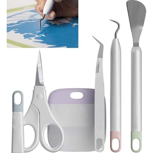 5PCS Vinyl weeding kit DIY silhouette embedded text tool card to make basic kit Cricket Maker silhouette