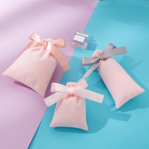 50pcs Pink Velvet Drawstring Bags Personalized Cute Jewelry Packaging Bags Pouches Chic Wedding Party Favor Gift Bags Custom
