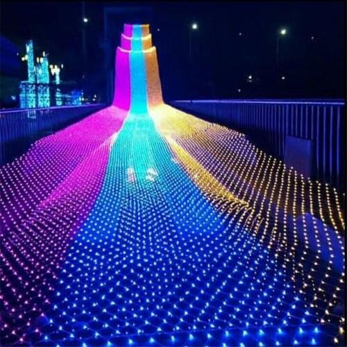 96 LED Fairy Net Mesh String Fairy Lights Xmas Festival Decor Starry Garland Lamp Led Net Mesh String Light Home Garden Wall TV