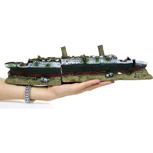 Fish Tank Aquarium Accessories Resin Pirate Ship Cave Aquarium Beautification Fish Tank Decoration Shipwreck Landscape Crafts