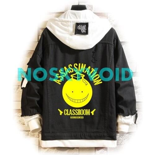 Anime Hoodie Assassination Classroom Denim Jackets Korosensei Cosplay Hooded Jacket Shiota Nagisa Casual Coats Adult Tops