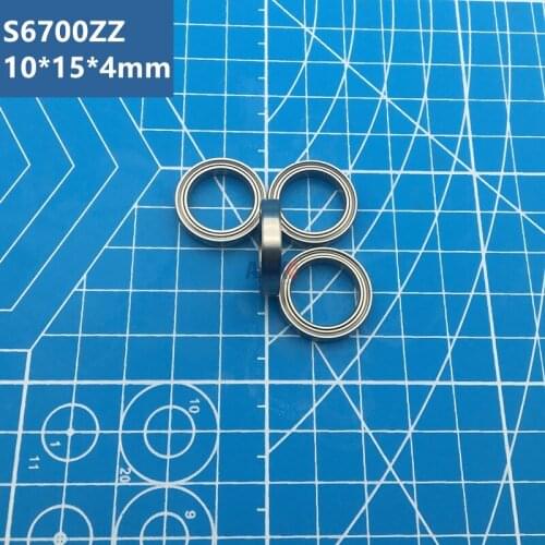 Free Shipping high quality 20pcs Z2V1 of SUS440C S6700ZZ (10*15*4 mm) stainless steel thin wall deep groove ball bearings S6700