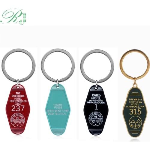 RJ TV Show Twin Peaks The Great Northern Hotel Room 315 Keychain Green Enamel Prismatic Metal Keyring For Men Fans Gift Jewelry