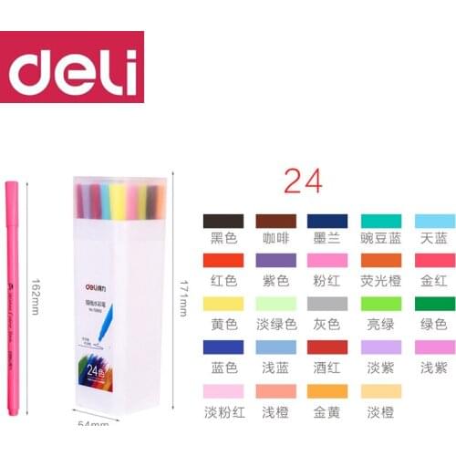 DELI Color Gel Pen 12/24 Color 70691 Note Special Hook Line Mark Student with Fluorescent Signature Pen Writing Painting Tools