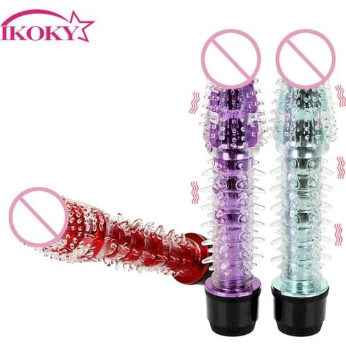 IKOKY Jelly Dildo Penis Vibrator Female Masturbator Clitoris Stimulator G-spot Vibrator G-spot Massager Sex Toys For Women