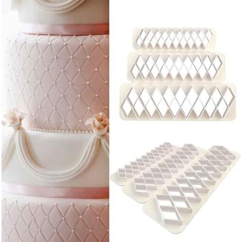 3pcs biscuit mold Square Geometric Cutters Fondant Cookie Cutter Geometry Cake Mold Fondant Mold Cake Decorating Tools Baking
