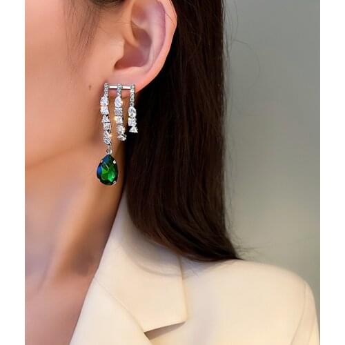 Hot selling temperament jewelry inlaid rhinestone crystal zircon earrings retro personality palace style earrings for women