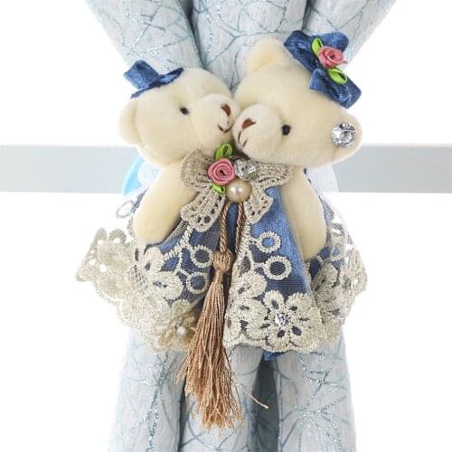 Delicate Little Bear Curtain Tieback For Wedding Room Decoration 5 Colors Hook Fastener Buckle Clamp For Bedroom Curtain
