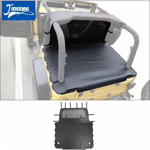 MOPAI Interior Accessories for Jeep Wrangler TJ Leather Car Trunk Pet Isolation Net Cover for Jeep Wrangler TJ 1997-2006