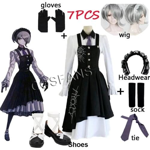 7PCS New Danganronpa V3 Tojo Kirumi Cosplay Costume Japanese Game Anime Uniform Suit Outfit Clothes and wigs Halloween Cosplay