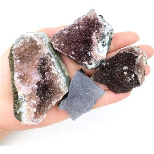Beautiful 1PC Natural Amethyst Drusy Geode Cluster Crystal Decoration Ornament Natural Quartz Crystals