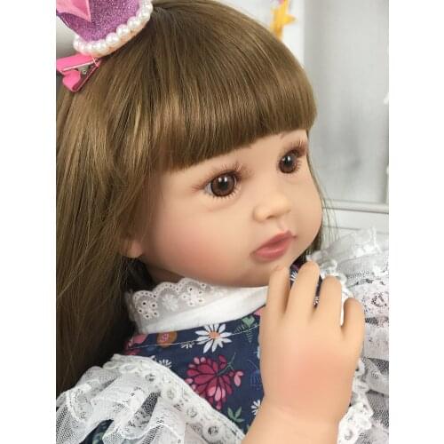 24 Inch Long Hair Princess Reborn Baby Doll 60 cm Cloth Body Realistic Cute Twins Reborn Doll Toys For Kids Birthday Xmas Gifts
