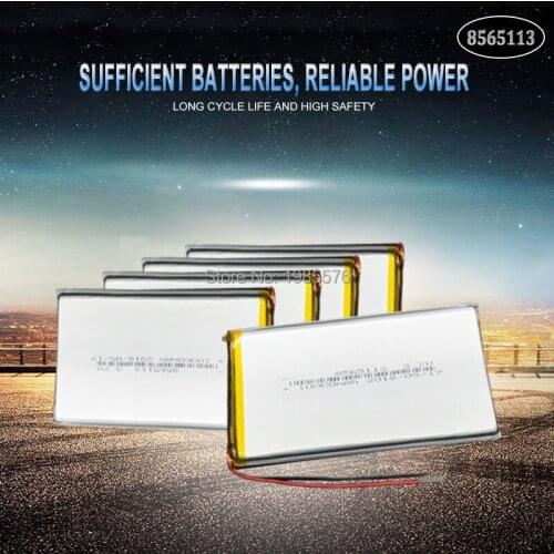 3.7V 10000mAh 8565113 Lithium Li-polymer Rechargeable Battery Li-ion Li Po cells For Tablet DVD GPS Medical Device E-book