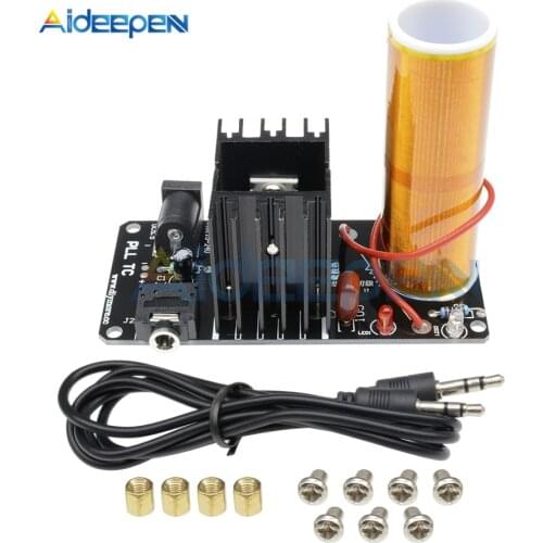 15W Mini Tesla Coil Plasma Speaker Tesla Kit Music Wireless Transmission Board Module DC 15-24V Plasma Stereo Speaker Assembled