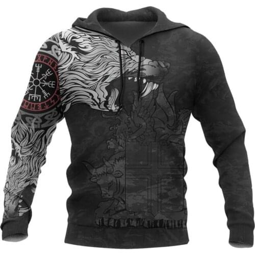 Fashion Finn wolf and 3D full body printed Hoodie mens Sweatshirt Unisex zipper Pullover casual jacket