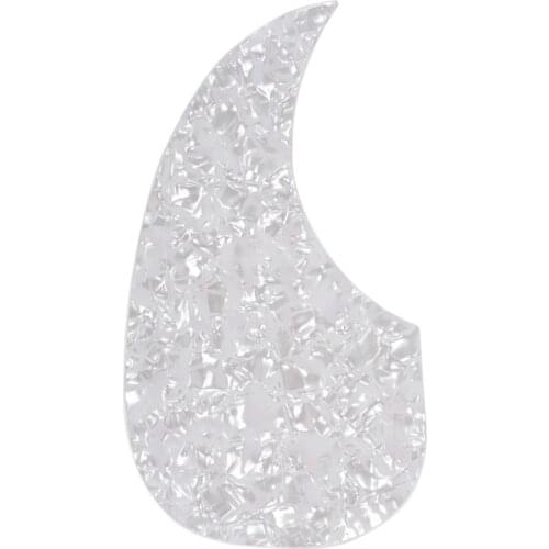 Musiclily Left Handed Self Adhesive Teardrop Acoustic Guitar Pickguard for Martin D28 Style Guitar, White Pearl
