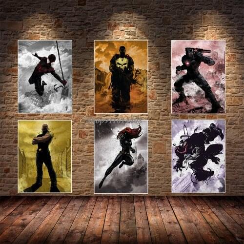 Wall Art Canvas Painting Nordic Posters and Prints Wall Pictures for Living Room Decor Abstract Vintage Marvel Venom Anime Movie