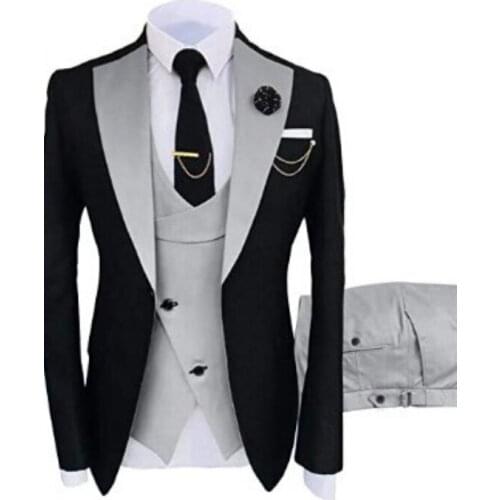 2021 New Arrival Groom Wear Slim High Quality Wedding Dress Dinner Suits Prom Dress Business Suits 3Pieces(Jacket+Vest+Pants)