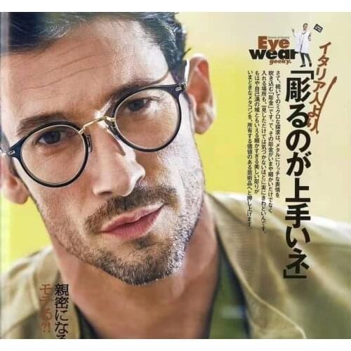 Retro oval vintage men optical titanium frame ultra light women myopia eyeglasses