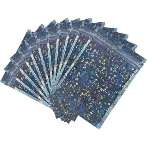 1000Pcs/Lot Resealable Smelll Proof Aluminum Star Foil Clear Bag Mylar Bags Ziplock Bags For Food Storage Candy Wrap Jewelry