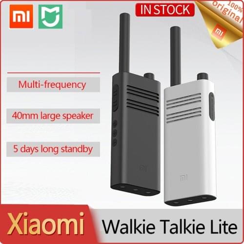 2020 Xiaomi Mi Walkie Talkie Lite Outdoor Travel Mini Portable Radio Receiver 40mm Big Speaker Long Standby Civil 5 Km Intercom