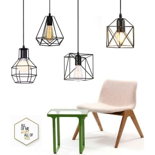 Nordic Retro Led Hanglamp Vintage Loft Pendant Lights Cage Industrial Hanging Lamps Iron Dining Room Restaurant Kitchen Parlor