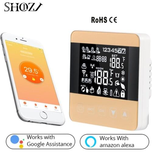 SMART TUYA WiFi Touch Screen LCD Display Room Thermostat for Water/Electric Heating Temperature Regulator Weekly Programmable