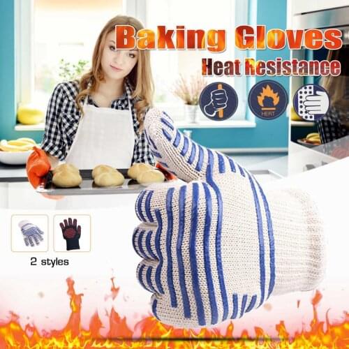 1 Pc Kitchen Oven Mitts Baking Glove Barbecue Gloves BBQ Gloves Extreme Heat Resistant Multi-Purpose Grilling Cooking Gloves