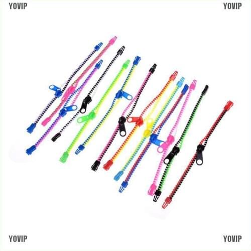 10pcs/set Zipper Bracelet Bangle Fidget Focus Toys Stress Relief Multi-Color