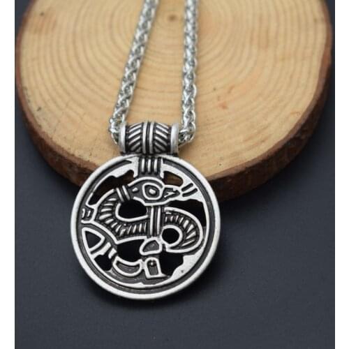 12pcs Norse Viking Dragon Necklace Celt Animal Pendant Long chain Choker