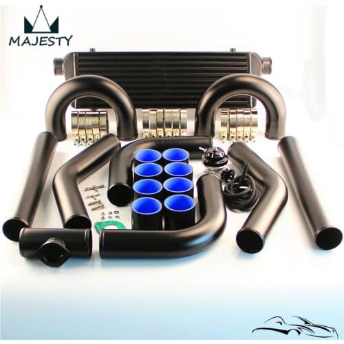 2.5" 63mm Universal Intercooler + Alloy Pipe Hose + BOV Turbo Blow Off Valve Kit