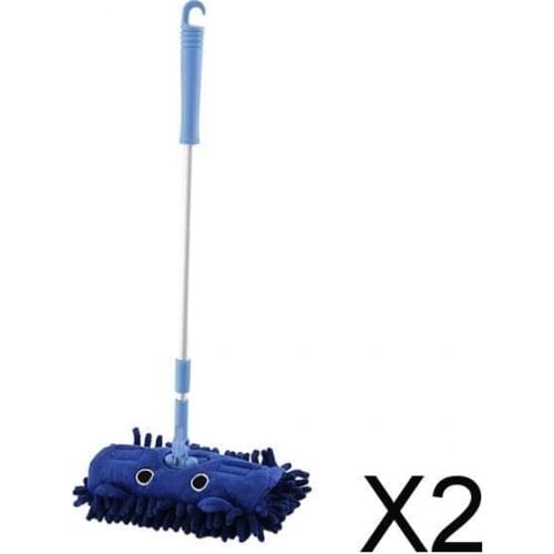2xChildrens Kids Cleaning Sweeping Mop Play Toy Preschool Pretend Play Blue