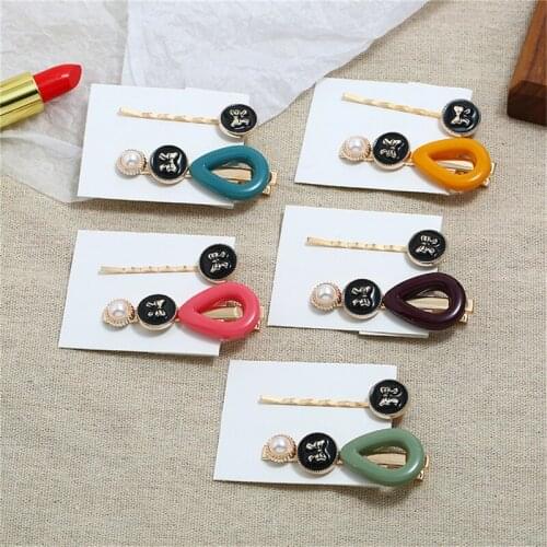 2Pcs/set Elegant Pearl Metal Gold Color Hair Clip Bobby Pin Barrette Hairband Hairpin Headdress For Women Girls Hair Accessories