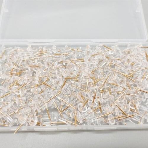 200pcs New Plastic Transparent Decorative Push Pins Thumbtacks Steel Point Bulletin Board Office School Stationery Supplies