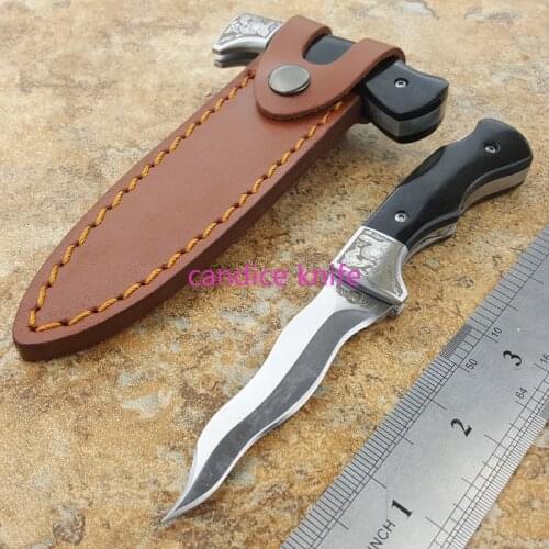 5 Models The One Deformable 440 Snake Blade Folding Knife Black Horn+Steel Frame Handle Dual Purpose Pocket Hunting Knives