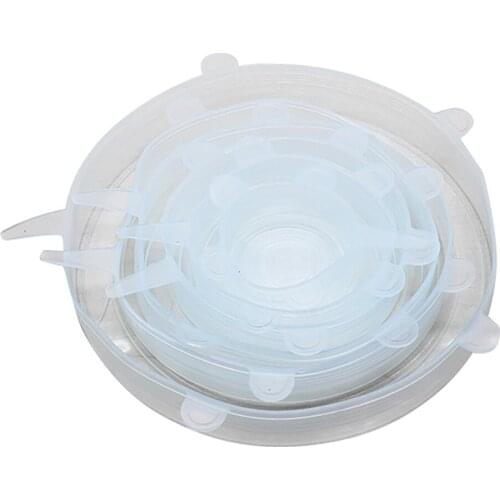 6Pcs Reusable Silicone Wrap Bowl Seal Cover Stretch Lid Keep Food Fresh Silicone Storage Covers For Mugs Pots Cups Bowls Case