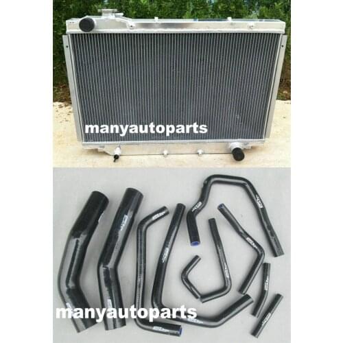 Aluminum radiator + black /RED silicone hose for Landcruiser HDJ80 1HD TD 4.2 Turbo