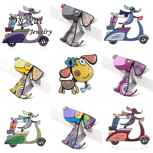 Clearance Price Animal Dog Brooches Unisex Women And Men Jewelry High Quality Enamel Cartoon Dachshund Brooch Pins for Kids Gift