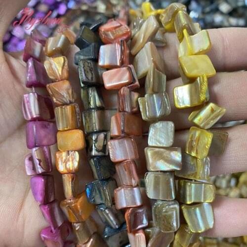 4x7-5x9mm Freeform Shell Loose Natural Stone Beads For DIY Necklace Bracelet Jewelry Making Str 14" Wholesale Free Shipping