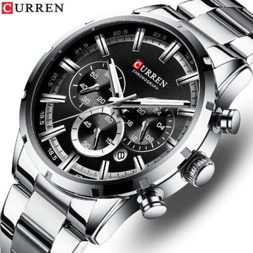 CURREN Men Watch Top Luxury Brand Sports Quartz Mens Watches Full Steel Waterproof Chronograph Wristwatch Men Relogio Masculino