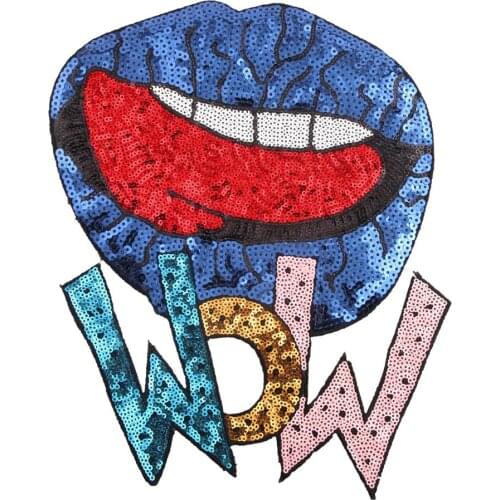 DD Cartoon letters mouth bead CLOTH BADGE embroidered cloth patch patch towel embroidered cloth clothing accessories