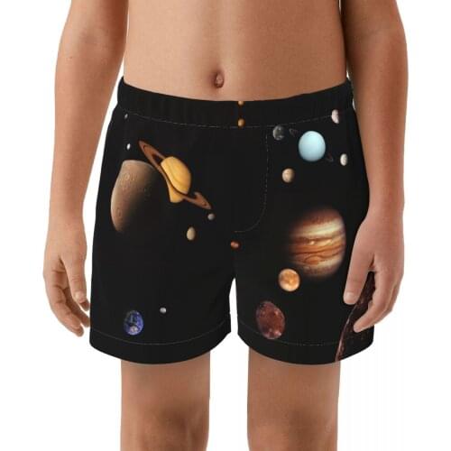 Star Universe kid Printing Swimwear Shorts Swimming Breathable Built-In Beam Line Briefs Swimming Trunks Beach Wear
