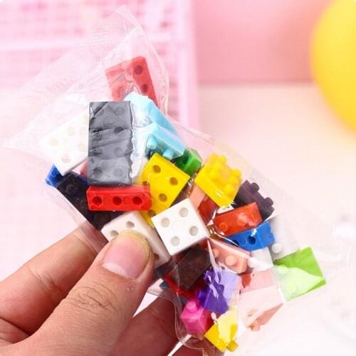 Childrens mini building block eraser can be assembled creative square rubber childrens DIY assembly kindergarten toy gift