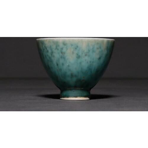 Peacock Green Kiln Change Household Kung-Fu Tea Master Mug Tea Set Accessories Individual Single Cup Ceramic Porcelain Teaware