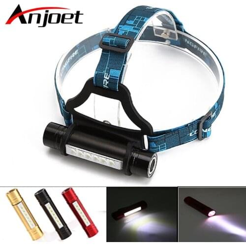 Anjoet 6 LED + CREE Q5 outdoor camping headlamp waterproof 3 modes head band lamp flashlight 18650 led head lamp light for camp